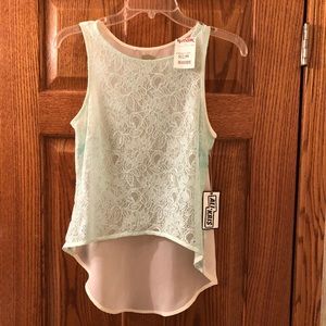 Women's Teal and Lace Top, small